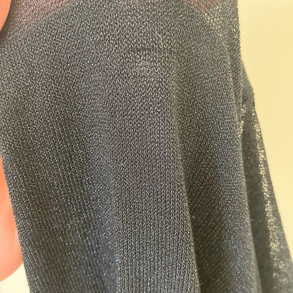 Ann Taylor Loft Women Black Striped Sheer Cardigan size M - Picture 13 of 13